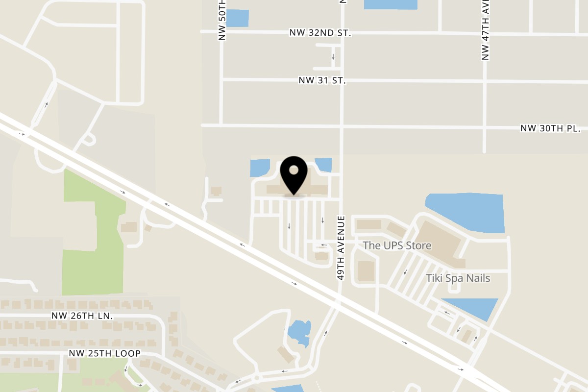 Map showing the location of La Fiesta Mexican Cocina Ocala on 4937 NW Blitchton Rd in Ocala